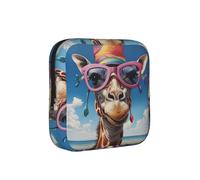 ZQYTGFDC The Giraffe in the Hat - Bolsa de higiene femenina, capacidad de 6 y 10 almohadillas, organizador pequeño para bolso, maleta, regalo para niñas y mujeres
