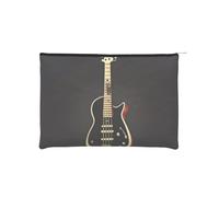 ZQYTGFDC The Silent Monkey - Organizador de artículos de tocador pequeño con cremallera para mujer, 22,5 x 16,5 cm, para el día de San Valentín, amigas, novias, negro (Black Guitar), One Size