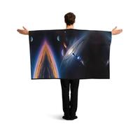 ZQYTGFDC Un fascinante poncho universo con mangas para libertad de movimiento, ideal para fiestas de relojes y celebraciones