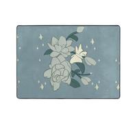 ZQYTGFDC White Bauhinia - Alfombra de felpa grande de 80 x 58 pulgadas, tapete de franela antideslizante súper suave para dormitorio, sala de estar, guardería, lavable, con respaldo de goma