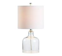 ZR98US 19" Minimalist Glass LED Table Lamp with Fabric Shade Office, Family Dining Bedroom Suitable for Living Room, Dormitory, Office,(Clear)