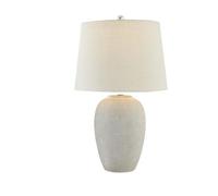 ZR98US 23" Retro Ceramic Table Lamp with Fabric Shade for Bedroom, Dining Room, and Office - Vintage Beige