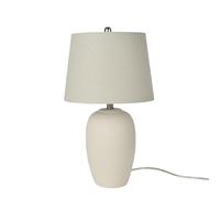 ZR98US 23" Retro Ceramic Table Lamp with Fabric Shade for Bedroom, Dining Room, and Office - Vintage Beige