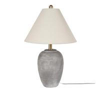ZR98US 23" Vintage Antique Ceramic Basin Lamp with Conical Fabric Shade Bedroom, Side Dining Table Suitable for Living Room, Dormitory, Office,(Earth Brown)