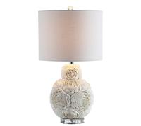 ZR98US 24" Shell Rose Table Lamp with Nightstand, Bedroom Decoration, Cream Suitable for Living Room, Dormitory, Office