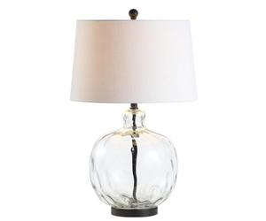 ZR98US 26.5 Inch French Country Style Glass/Metal Table Lamp with - Bedroom Bookcase Suitable for Living Room, Dormitory, Office