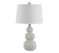 ZR98US 26 Inch Three Gourd Ceramic Lamp for Bedroom, Living Room, and Office - Gray (Ceramic)