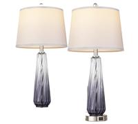 ZR98US 27.5" Glass Touch Desk Lamp with USB A+C Ports, Adjustable Brightness, Suitable for Living Room and Dormitory (Green(2 Pack))