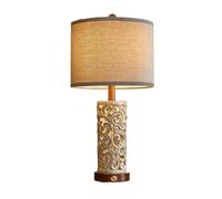 ZR98US 3-Way Dimmable Touch-Control Table Lamp, USB A+C with Night Light, Bedroom, Farmhouse, Included Suitable for Living Room, Dormitory, Office,(Brown -1 Pack)