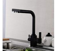 ZR98US 3 Way Water Filter Double Function Kitchen Faucet Black Kitchen Faucet Marble Clean Water Kitchen Faucet 3 Way Kitchen Faucet with Drinking Water Fill Function Taps
