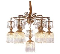 ZR98US All Copper Crystal Chandelier European French Light Villa Atmosphere Creative Living Room Restaurant Hanging Device
