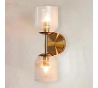 ZR98US American Bell-Shaped Mounted Lights, Antique with Ribbed Glass Shade for Living Room Bedroom Wall Lamp(23cm/9in)