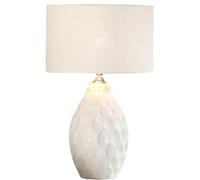ZR98US American Ceramic Bedside Fabric Lampshade Nightstand Lamp Desk Light Table Lamps for Living Room (Color White, Size : Push Button Switch)