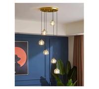 ZR98US American Loft Stairs G9 Pendant Lights Gold Luxury Metal K9 Crystal Luminarias Fixtures, Chandelier