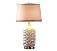 ZR98US American Retro Ceramic European White Glazed Contemporary Classic Bedside Desk Nightstand Lamp Table Lamps for Living Room (Color : Dimmer Switch)