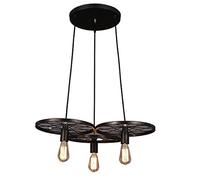 ZR98US Attic R Restaurant Bar Hanging Light Lamp American Country Forged Ion Industrial Style Ceiling Chandelier Wheel Device