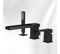 ZR98US Bath Mixer Taps with Shower, 3 Hole Tub, ° Swivel Spout, Single Lever Waterfall - Deck-Mounted Bathroom Faucet for Enhanced Water Flow