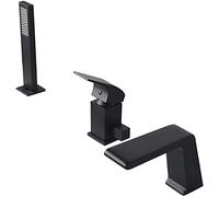 ZR98US Bathtub Fixtures with Waterfall Bathtub Faucet 1.5m Black Single Handle 3 Holes Filling Tap Brass Bathtub Faucet Bathtub Faucet