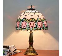 ZR98US bedrooms Lamps for Living Room Tulip Lamp Retro Colorful Glass Bar Creative Restaurant Light French European and American Table Lamps(Color:B,Size:Buttons)