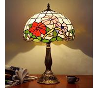 ZR98US bedrooms Lamps for Living Room Tulip Lamp Retro Colorful Glass Bar Creative Restaurant Light French European and American Table Lamps(Color:E,Size:Remote Control)