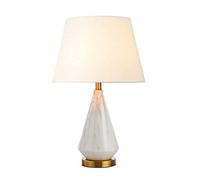 ZR98US Bedside Burlap Lampshade Light Nordic Ceramic Hardware Nightstand Desk Lamp Bedroom Table Lamps For Living Room Color White Size :
