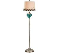 ZR98US Bedside Lamps for Bedroom Living Room Vertical Table Study Reading Lamp Foot with Glass Cone Decoration and Double Fabric L