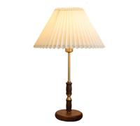ZR98US Bedside Nordic Wood Base Fabric Lampshade Creative Retro Lamp Bedroom Table Lamps for Living Room (Color : Push Button Switch)