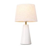 ZR98US Bedside Nordic Wrought Iron Touch Desk Fabric Lampshade Reading Lamp Bedroom Table Lamps for Living Room (Color : White)