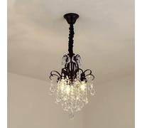 ZR98US Black Gold Crystal Chandeliers Bedroom丨Luxury Living Room Fixture Candle Chandelier Compatible with Girls Bedroom Hanging Lig Pendant Lamp