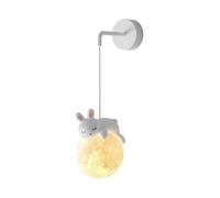 ZR98US Cartoon Animals, Nordic Globe Light 3-Color Dimmable Wall Lamp for Boys Girls Room Living Room(Bear)