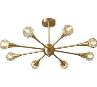 ZR98US Chandelier All Bronze Luxury Crystal Chandeliers Postmodern Pendant Lig Living Room Bedroom Porch Home Restaurant Molecular Ceiling Ligs Warm Lig,for Kitchens