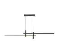 ZR98US Chandelier with Spotlight - Linear Pendant for Kitchen, Dining Room, and Office, Dimmable Gold/Black Aluminum Hanging Light