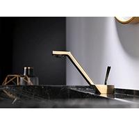 ZR98US Chrome Plated Brass Bathroom Faucet with Rose Gold Tilt Basin and Hot Cold Water Switch - Kitchen Accessory