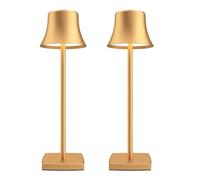 ZR98US Compact Aluminum Portable Cordless Table Lamp - 2-Pack, Touch Dimming, Versatile for Living Room and More (Single Black)