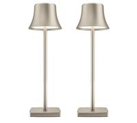 ZR98US Compact Aluminum Portable Cordless Table Lamp - 2-Pack, Touch Dimming, Versatile for Living Room and More (Single Black)