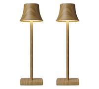 ZR98US Compact Aluminum Portable Cordless Table Lamp - 2-Pack, Touch Dimming, Versatile for Living Room and More (Single Black)