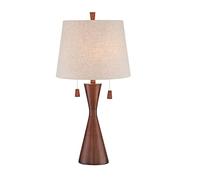 ZR98US Compact Beige Wheat Fabric Nightstand Lamp - Elegant Mid-Century (Single)