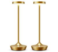 ZR98US Compact Portable Waterproof Desk Lamp D W 10.25" H, 3-Color Dimmable, Ideal for Dining, Bedroom, Camping and Office (2X Black)