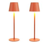 ZR98US Cordless Portable LED Table Lamp, Battery Powered, 3-Color Stepless Dimming, Dining Room/Bedroom/Bar, Orange 2-Pack Suitable for Living Room, Dormitory, Office,