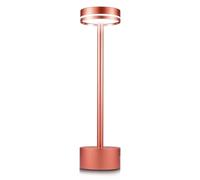 ZR98US Cordless Portable LED Table Lamp, Three-Level Dimmable, with Touch, Rechargeable, Restaurant Bedroom Camping Suitable for Living Room, Dormitory, Office,(Rose Gold)