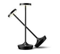 ZR98US Cordless Portable Touch LED Table Lamp, Battery Powered, Dimmable Outdoor Waterproof, Restaurant, Patio, Dining, Black Suitable for Living Room, Dormitory, Office,(2Pack)