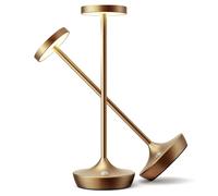 ZR98US Cordless Portable Touch LED Table Lamp, Battery Powered, Dimmable Outdoor Waterproof, Restaurant, Patio, Titanium Suitable for Living Room, Dormitory, Office,(2Pack)