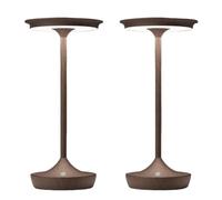 ZR98US Cordless Rechargeable Portable Table Lamp, Waterproof Stepless Dimming, Outdoor/Restaurant/Garden, Rust 2-Pack Suitable for Living Room, Dormitory, Office,
