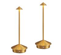 ZR98US Cordless Table Portable LED Desk Lamp, Rechargeable Battery Powered, Bedroom Dining Cafe, Suitable for Living Room, Dormitory, Office,(Gold (2 Pack))