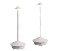 ZR98US Cordless Table Portable LED Desk Lamp, Rechargeable Battery Powered, Bedroom Dining Cafe, Suitable for Living Room, Dormitory, Office,(White (2 Pack))