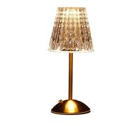 ZR98US Cordless Touch LED Table Rechargeable Small Crystal Lamp, 3 Colors Adjustable Photocell Powered Home Decoration Suitable for Living Room, Dormitory, Office,(Gold)