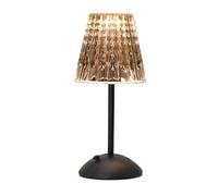 ZR98US Cordless Touch LED Table Rechargeable Small Crystal Lamp, 3 Colors Adjustable Photocell Powered Home Decoration Suitable for Living Room, Dormitory, Office,(Black)