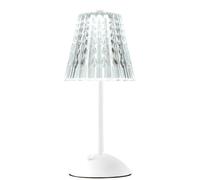 ZR98US Cordless Touch LED Table Rechargeable Small Crystal Lamp, 3 Colors Adjustable Photocell Powered Home Decoration Suitable for Living Room, Dormitory, Office,(White)