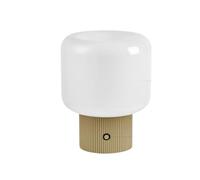 ZR98US Cordless Touch Rechargeable Mushroom Table Lamp with Glass Shade, 3 Color Temperatures Dimmable, Bedroom Decoration Suitable for Living Room, Dormitory, Office,(Mustard)