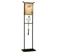 ZR98US Corner Chinese with Fabric Shade Retro Standing Reading Light Vertical Tall Bedside Lamp Floor Lamps for Living Room, 155 * 40 * 25cm